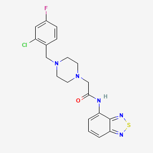 molecular formula C19H19ClFN5OS B4662678 N-(2,1,3-BENZOTHIADIAZOL-4-YL)-2-{4-[(2-CHLORO-4-FLUOROPHENYL)METHYL]PIPERAZIN-1-YL}ACETAMIDE 