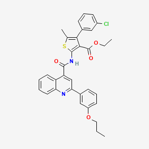 molecular formula C33H29ClN2O4S B4662723 ethyl 4-(3-chlorophenyl)-5-methyl-2-({[2-(3-propoxyphenyl)-4-quinolinyl]carbonyl}amino)-3-thiophenecarboxylate 