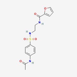 molecular formula C15H17N3O5S B4662832 N-[2-({[4-(acetylamino)phenyl]sulfonyl}amino)ethyl]-2-furamide 