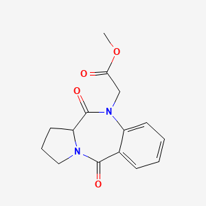 molecular formula C15H16N2O4 B4662889 methyl (5,11-dioxo-2,3,11,11a-tetrahydro-1H-pyrrolo[2,1-c][1,4]benzodiazepin-10(5H)-yl)acetate 