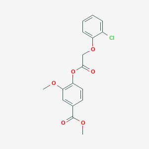 molecular formula C17H15ClO6 B4662918 methyl 4-{[(2-chlorophenoxy)acetyl]oxy}-3-methoxybenzoate 