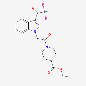 molecular formula C20H21F3N2O4 B4663006 ETHYL 1-{2-[3-(2,2,2-TRIFLUOROACETYL)-1H-INDOL-1-YL]ACETYL}PIPERIDINE-4-CARBOXYLATE 