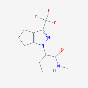 molecular formula C12H16F3N3O B4663234 N~1~-Methyl-2-[3-(trifluoromethyl)-5,6-dihydrocyclopenta[C]pyrazol-1(4H)-YL]butanamide 