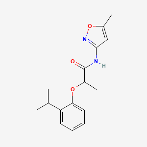molecular formula C16H20N2O3 B4663361 N-(5-METHYL-12-OXAZOL-3-YL)-2-[2-(PROPAN-2-YL)PHENOXY]PROPANAMIDE 