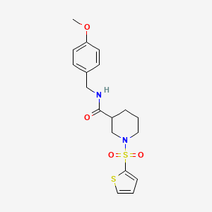 molecular formula C18H22N2O4S2 B4663399 N-[(4-METHOXYPHENYL)METHYL]-1-(THIOPHENE-2-SULFONYL)PIPERIDINE-3-CARBOXAMIDE 