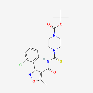 molecular formula C21H25ClN4O4S B4663603 tert-butyl 4-[({[3-(2-chlorophenyl)-5-methyl-4-isoxazolyl]carbonyl}amino)carbonothioyl]-1-piperazinecarboxylate 