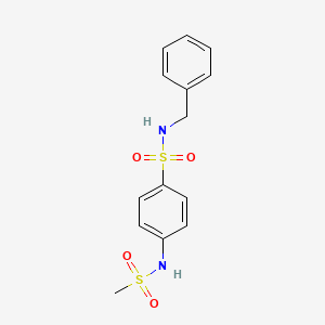 molecular formula C14H16N2O4S2 B4663630 N-BENZYL-4-METHANESULFONAMIDOBENZENE-1-SULFONAMIDE 
