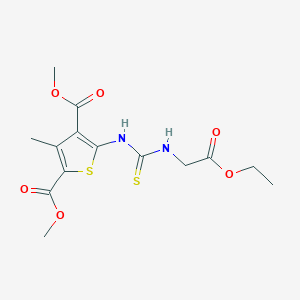 molecular formula C14H18N2O6S2 B4663784 dimethyl 5-({[(2-ethoxy-2-oxoethyl)amino]carbonothioyl}amino)-3-methyl-2,4-thiophenedicarboxylate 