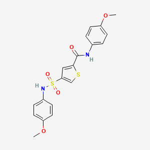 molecular formula C19H18N2O5S2 B4663807 N-(4-methoxyphenyl)-4-{[(4-methoxyphenyl)amino]sulfonyl}-2-thiophenecarboxamide 