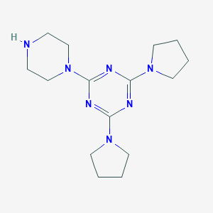 molecular formula C15H25N7 B046639 2-(Piperazin-1-yl)-4,6-di(pyrrolidin-1-yl)-1,3,5-triazine CAS No. 111668-00-9