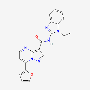 molecular formula C20H16N6O2 B4663964 N-(1-ETHYL-1H-1,3-BENZIMIDAZOL-2-YL)-7-(2-FURYL)PYRAZOLO[1,5-A]PYRIMIDINE-3-CARBOXAMIDE 
