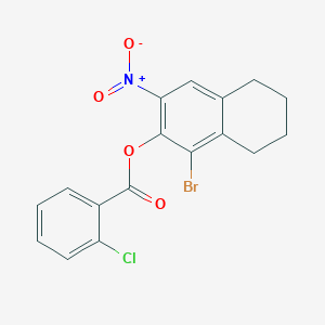 molecular formula C17H13BrClNO4 B4664049 (1-Bromo-3-nitro-5,6,7,8-tetrahydronaphthalen-2-yl) 2-chlorobenzoate 
