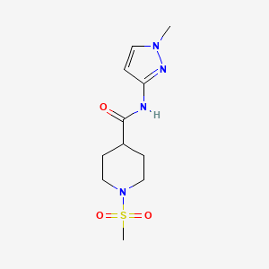 molecular formula C11H18N4O3S B4664303 N~4~-(1-METHYL-1H-PYRAZOL-3-YL)-1-(METHYLSULFONYL)-4-PIPERIDINECARBOXAMIDE 