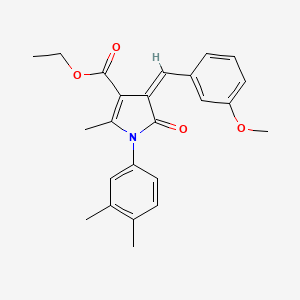 molecular formula C24H25NO4 B4664311 Ethyl (4Z)-1-(3,4-dimethylphenyl)-4-[(3-methoxyphenyl)methylidene]-2-methyl-5-oxo-4,5-dihydro-1H-pyrrole-3-carboxylate 