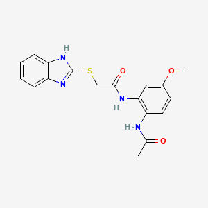 molecular formula C18H18N4O3S B4664328 N-[2-(acetylamino)-5-methoxyphenyl]-2-(1H-benzimidazol-2-ylsulfanyl)acetamide 