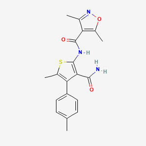 molecular formula C19H19N3O3S B4664650 N-[3-CARBAMOYL-5-METHYL-4-(4-METHYLPHENYL)-2-THIENYL]-3,5-DIMETHYL-4-ISOXAZOLECARBOXAMIDE 
