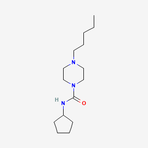 molecular formula C15H29N3O B4664686 N-cyclopentyl-4-pentylpiperazine-1-carboxamide 