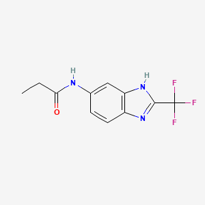 molecular formula C11H10F3N3O B4664912 Propionamide, N-(2-(trifluoromethyl)-5-benzimidazolyl)- CAS No. 89427-48-5