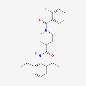 molecular formula C23H27FN2O2 B4665084 N-(2,6-diethylphenyl)-1-(2-fluorobenzoyl)piperidine-4-carboxamide 