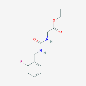 molecular formula C12H15FN2O3 B4665092 ETHYL 2-({[(2-FLUOROBENZYL)AMINO]CARBONYL}AMINO)ACETATE 