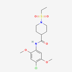 molecular formula C16H23ClN2O5S B4665098 N-(4-chloro-2,5-dimethoxyphenyl)-1-(ethylsulfonyl)piperidine-4-carboxamide 