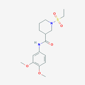 molecular formula C16H24N2O5S B4665132 N-(3,4-dimethoxyphenyl)-1-(ethylsulfonyl)piperidine-3-carboxamide 