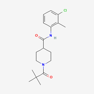 molecular formula C18H25ClN2O2 B4665139 N-(3-chloro-2-methylphenyl)-1-(2,2-dimethylpropanoyl)piperidine-4-carboxamide 