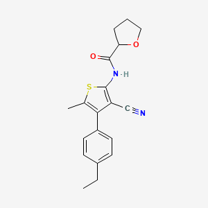 molecular formula C19H20N2O2S B4665171 N-[3-cyano-4-(4-ethylphenyl)-5-methylthiophen-2-yl]tetrahydrofuran-2-carboxamide 