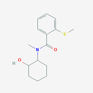 molecular formula C15H21NO2S B4665211 N-(2-hydroxycyclohexyl)-N-methyl-2-(methylsulfanyl)benzamide 