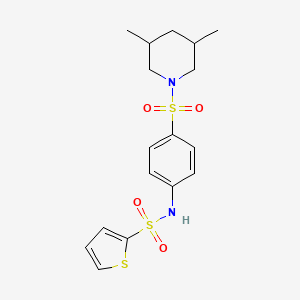 molecular formula C17H22N2O4S3 B4665212 N-{4-[(3,5-dimethylpiperidin-1-yl)sulfonyl]phenyl}thiophene-2-sulfonamide 
