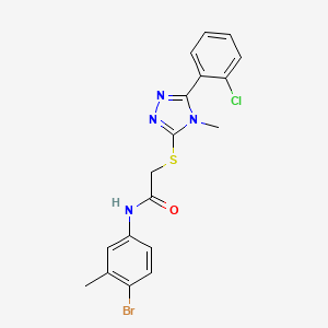molecular formula C18H16BrClN4OS B4665213 N-(4-bromo-3-methylphenyl)-2-{[5-(2-chlorophenyl)-4-methyl-4H-1,2,4-triazol-3-yl]sulfanyl}acetamide 