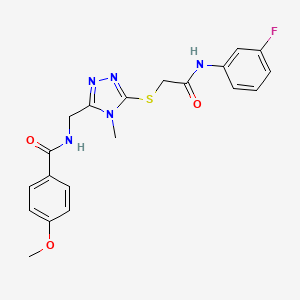 molecular formula C20H20FN5O3S B4665381 N-{[5-({2-[(3-fluorophenyl)amino]-2-oxoethyl}sulfanyl)-4-methyl-4H-1,2,4-triazol-3-yl]methyl}-4-methoxybenzamide 
