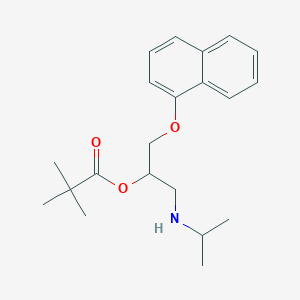 molecular formula C21H29NO3 B046658 1-(((1-Methylethyl)amino)methyl)-2-(1-naphthalenyloxy)ethyl 2,2-dimethylpropanoate CAS No. 111422-10-7