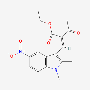 molecular formula C17H18N2O5 B4665889 ethyl (2Z)-2-[(1,2-dimethyl-5-nitroindol-3-yl)methylidene]-3-oxobutanoate 