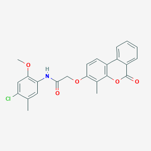 molecular formula C24H20ClNO5 B4665908 N-(4-chloro-2-methoxy-5-methylphenyl)-2-({4-methyl-6-oxo-6H-benzo[c]chromen-3-yl}oxy)acetamide 