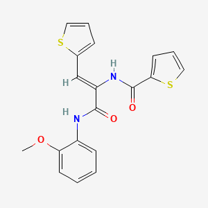 molecular formula C19H16N2O3S2 B4666066 N-[(1Z)-3-[(2-methoxyphenyl)amino]-3-oxo-1-(thiophen-2-yl)prop-1-en-2-yl]thiophene-2-carboxamide 