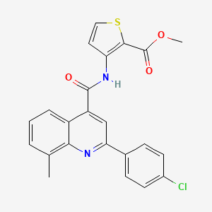molecular formula C23H17ClN2O3S B4666171 methyl 3-({[2-(4-chlorophenyl)-8-methyl-4-quinolyl]carbonyl}amino)-2-thiophenecarboxylate 