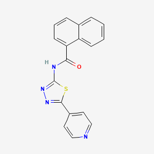 molecular formula C18H12N4OS B4666248 N-[5-(pyridin-4-yl)-1,3,4-thiadiazol-2-yl]naphthalene-1-carboxamide 