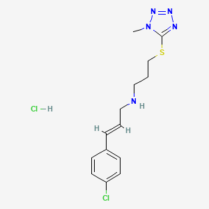 molecular formula C14H19Cl2N5S B4666346 N-[(E)-3-(4-chlorophenyl)prop-2-enyl]-3-(1-methyltetrazol-5-yl)sulfanylpropan-1-amine;hydrochloride 