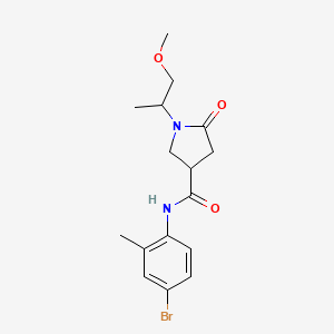 molecular formula C16H21BrN2O3 B4666434 N-(4-bromo-2-methylphenyl)-1-(1-methoxypropan-2-yl)-5-oxopyrrolidine-3-carboxamide 