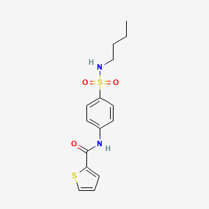 molecular formula C15H18N2O3S2 B4666461 N-[4-(butylsulfamoyl)phenyl]thiophene-2-carboxamide 