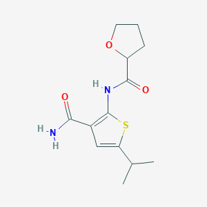 molecular formula C13H18N2O3S B4666531 N-[3-carbamoyl-5-(propan-2-yl)thiophen-2-yl]tetrahydrofuran-2-carboxamide 