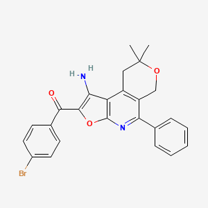 molecular formula C25H21BrN2O3 B4666665 Methanone, (1-amino-8,9-dihydro-8,8-dimethyl-5-phenyl-6H-furo(2,3-b)pyrano(4,3-d)pyridin-2-yl)(4-bromophenyl)- CAS No. 172985-31-8