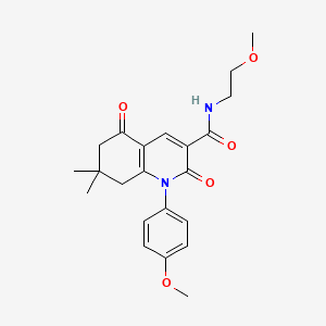 molecular formula C22H26N2O5 B4666761 N-(2-methoxyethyl)-1-(4-methoxyphenyl)-7,7-dimethyl-2,5-dioxo-1,2,5,6,7,8-hexahydroquinoline-3-carboxamide 