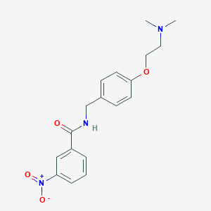 molecular formula C18H21N3O4 B046668 Benzamide, N-((4-(2-(dimethylamino)ethoxy)phenyl)methyl)-3-nitro- CAS No. 122892-80-2