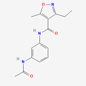 molecular formula C15H17N3O3 B4666825 N-(3-ACETAMIDOPHENYL)-3-ETHYL-5-METHYL-12-OXAZOLE-4-CARBOXAMIDE 