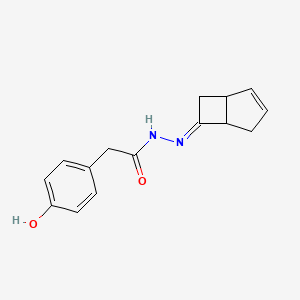 molecular formula C15H16N2O2 B4666959 N'-[(6E)-bicyclo[3.2.0]hept-2-en-6-ylidene]-2-(4-hydroxyphenyl)acetohydrazide 