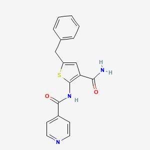 molecular formula C18H15N3O2S B4667027 N-(5-benzyl-3-carbamoylthiophen-2-yl)pyridine-4-carboxamide 