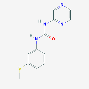 molecular formula C12H12N4OS B4667054 N-[3-(METHYLSULFANYL)PHENYL]-N'-(2-PYRAZINYL)UREA 