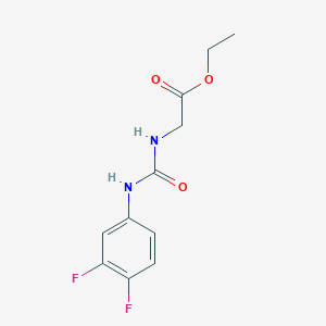 molecular formula C11H12F2N2O3 B4667083 ETHYL 2-{[(3,4-DIFLUOROANILINO)CARBONYL]AMINO}ACETATE 